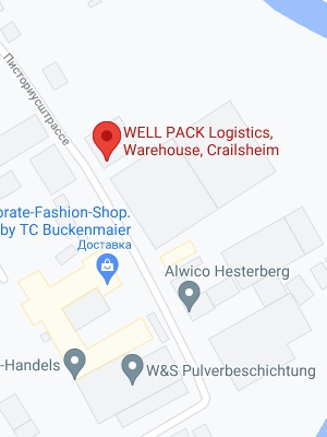WELL PACK Maritime GmbH,<br> Németország, Crailsheim,<br> Logisztikai raktár
