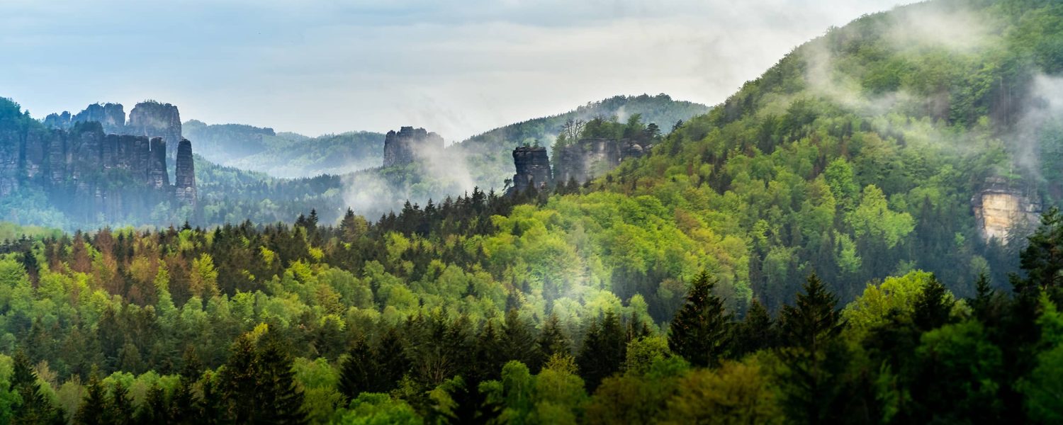 Beautiful view of the bohemian switzerland landscape in czech republic